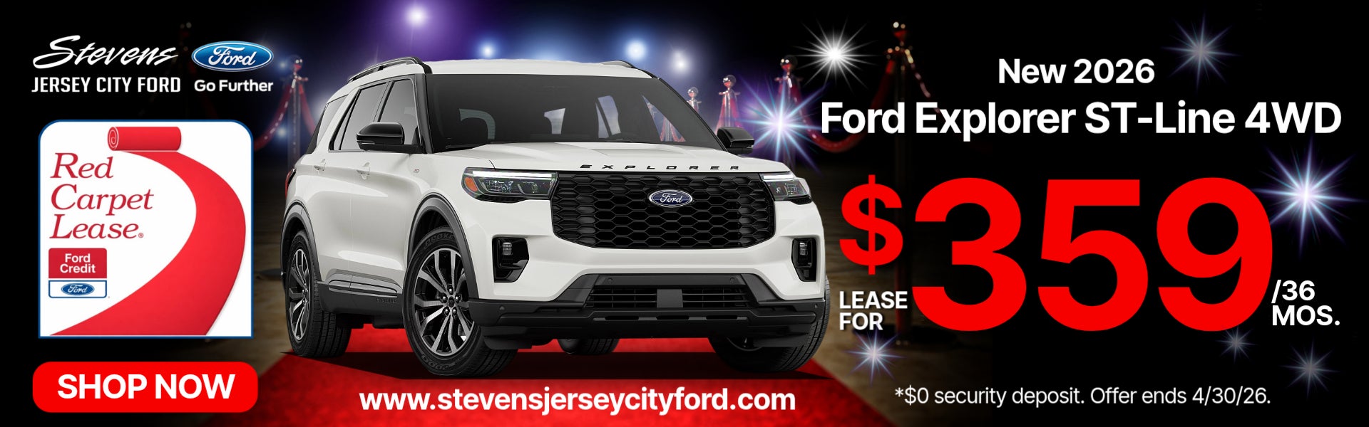 2026 Ford Explore ST-Line 4WD $359 Lease 36 Months