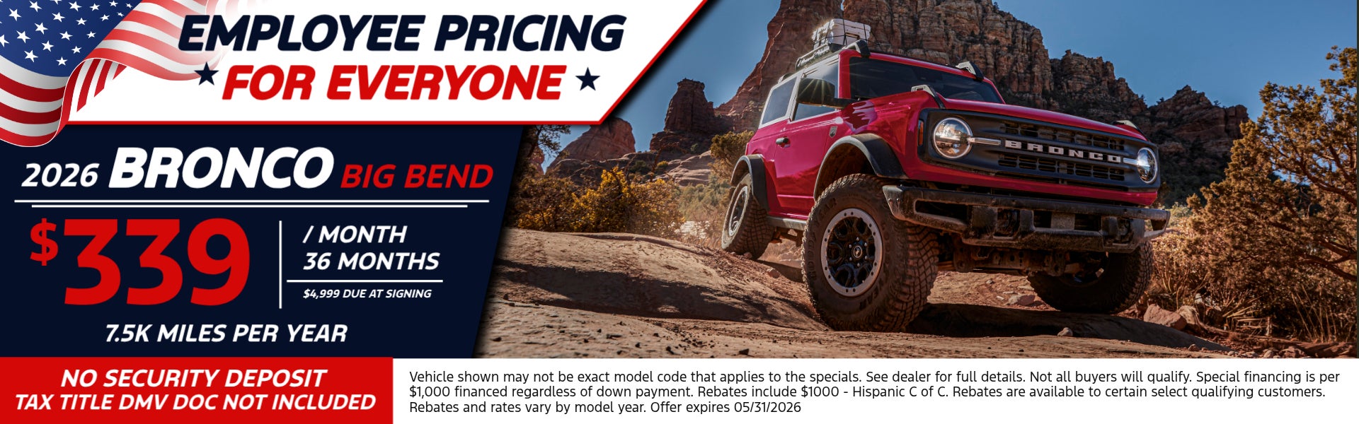 2026 Bronco Big Bend Employee Pricing For Everyone
