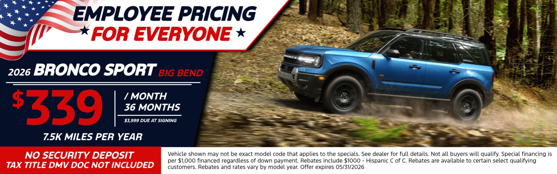 2026 Bronco Sport Big Bend Employee Pricing For Everyone